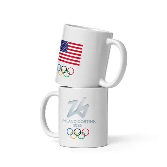 Discover Milan Cortina 2026 Winter Olympic Team USA Ceramic Mug 11 oz