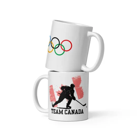 Discover Hockey Team Canada Mug 11 oz Olympic Milano 2026 Italy Ceramic For Winter Fans