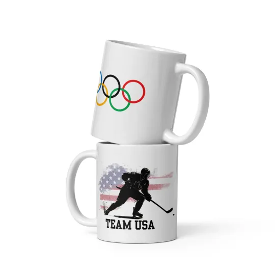 Discover Hockey Team USA Mug 11 oz Olympic Milano 2026 Italy Ceramic For Winter Fans