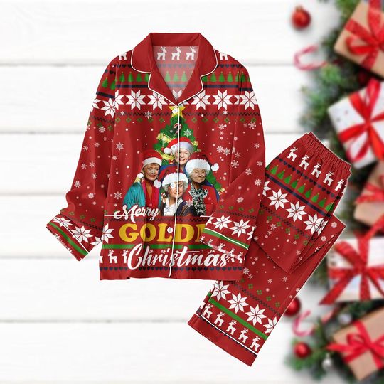 Discover Stay Golden Christmas Pajama Set for Women, Holiday Loungewear & Gift Idea
