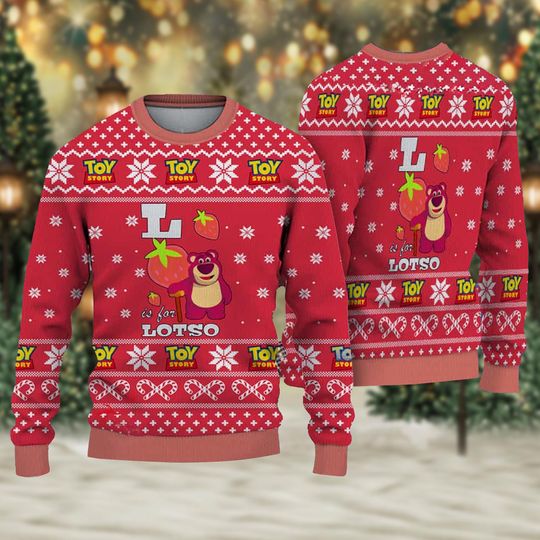 Discover Toy Story Lotso Teddy Bear Cute Christmas 2023 Ugly Sweater, Lotso Stawberry Bear Xmas Sweatshirt, Toy StoryChristmas Gift For Men Women Kid