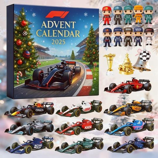 Discover Racing Car Toy Advent Calendar, Countdown Calendar for Kids, Gifts for Car Lovers, Christmas Collectible Cars, Christmas Tree Ornament