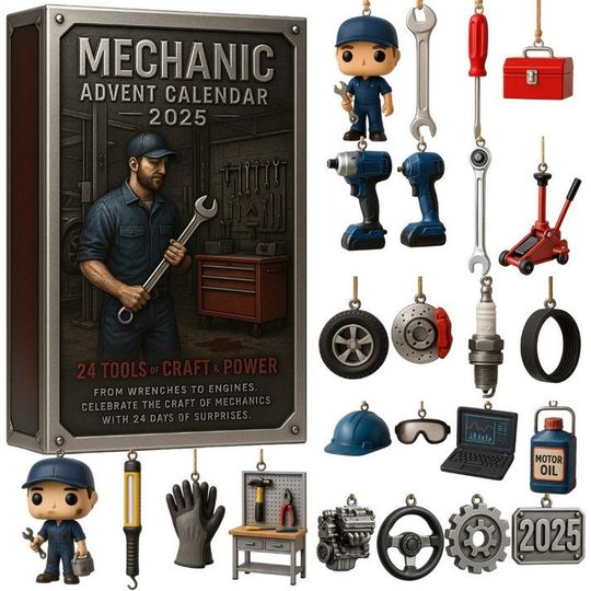 Discover Mechanic Advent Calendar, Tools Garage Ornament, Tool Staging, Mechanic Repair Shop, Mechanic Gifts, Christmas Countdown Calendar