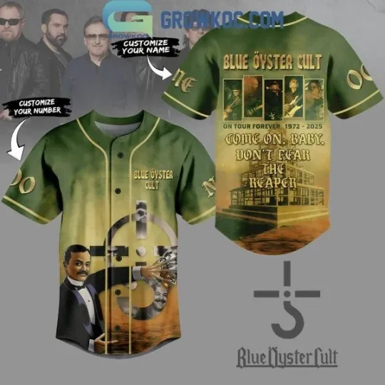 Discover Blue Oyster Cult On Tour Forever 1972 2025 Personalized Baseball Jersey