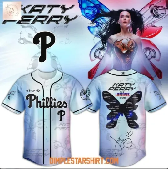 Discover Philadelphiax Katy Perry The Lifetimes Tour 2025 Baseball Jersey