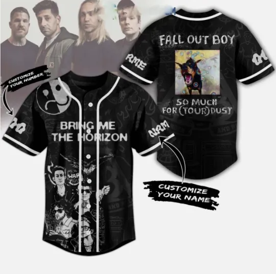 Bring Me The Horizon So Much For Tour Dust Custom 3D Baseball Jersey Full Print