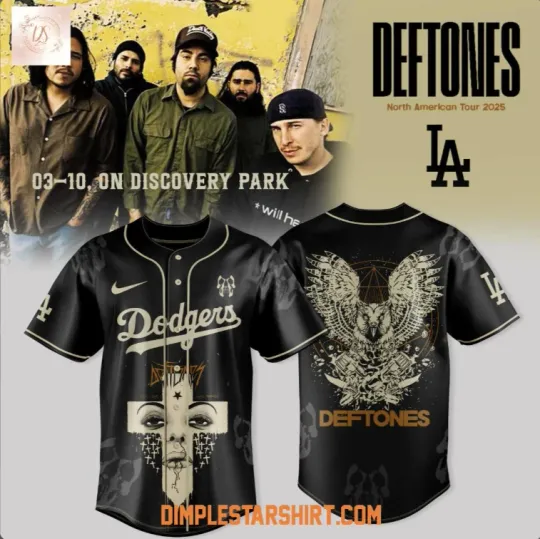 Discover Dodgers x Deftone Tour 2025 Baseball Jersey