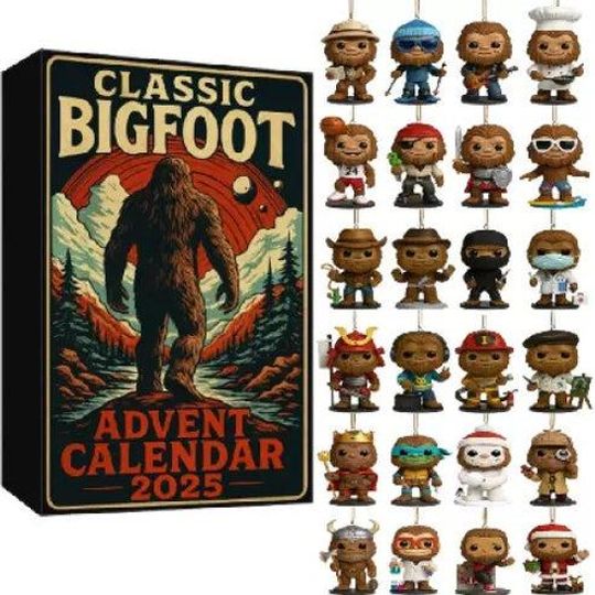 Classic Bigfoot Advent Calendar, Xmas Sasquatch Figurines, Bigfoot Decoration, Cryptid Ornament, Gift For Bigfoot Lovers, Adventure Lover