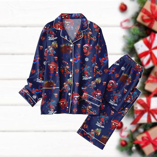 Discover Spiderman Christmas Pajamas Set, Santa Spidey Movie Sleepwear, Superhero Holiday Loungewear for Family