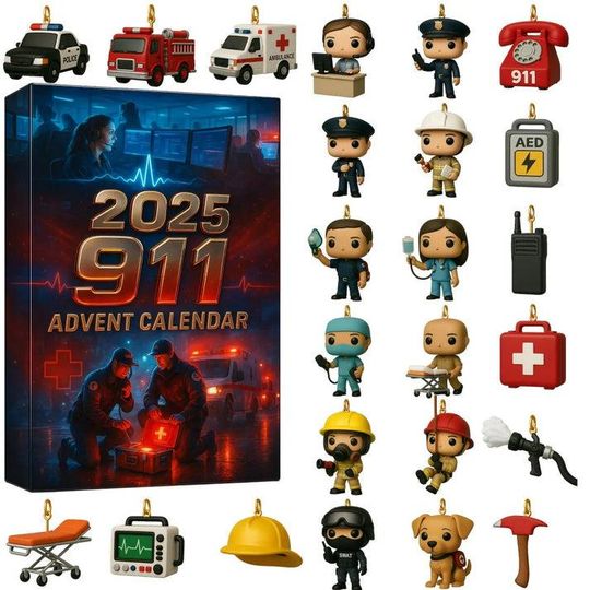 Discover 911 Emergency Hotline Advent Calendar, Christmas Countdown Calendar, Gift For Women Men, 2025 Advent Calendar, 911 Emergency