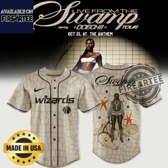 Discover Washington Wizards Doechii Live From The Swamp Tour 2025 Baseball Jersey