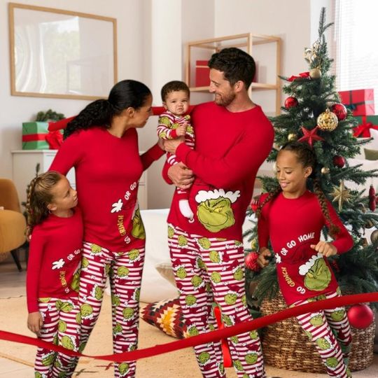 Discover funny character Family Christmas Matching Pajamas, funny character Holiday Sleepwear Sets for Adults, Kids, Baby, Pet, Funny Xmas funny character Couple Matching PJs