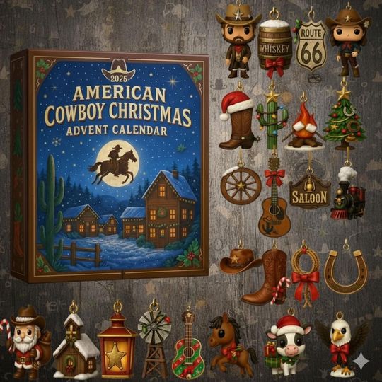 Discover 24 Western Novelty Ornaments Set | Rustic Christmas Tree Decor | Cowboy Farmhouse Collection | Plastic Mini Figures