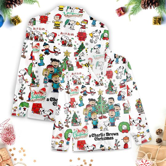 Discover Snoopy Peanuts Christmas Pajamas Set | A Charlie Brown Holiday Pyjama Shirt