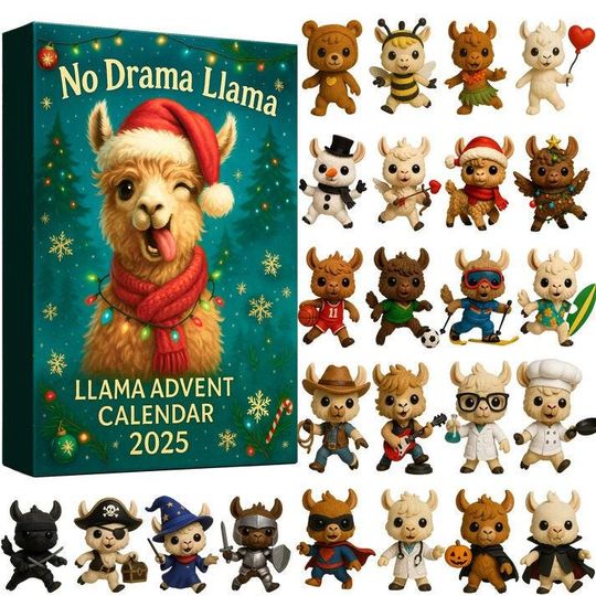 Discover No Drama Llama Advent Calendar, Chirstmas Gift For Him Her, Gift For Animal Lovers, Holiday Farm Decor, Christmas Countdown Calendar