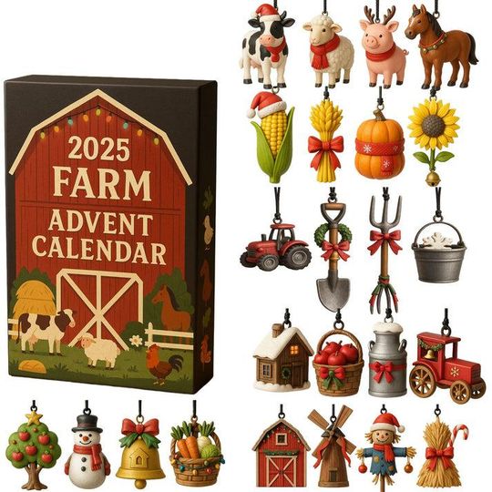 Discover Cow Pig Horse Farm And Sheep Advent Calendar, Chirstmas Gift For Farmer, Farmhouse Christmas Gift, Barn Gift, Animal Lover Gift