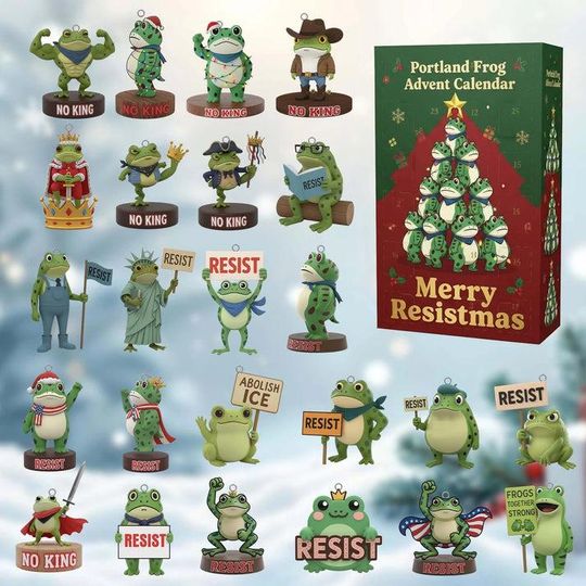 Discover Portland Frog Advent Calendar, Political Ornament, Freedom Frog, Funny Liberal, Pro-democrat Gift, Anti Maga Gift, Frog Meme Gift