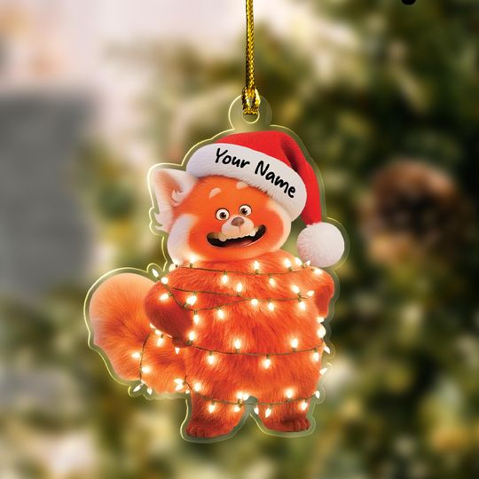 Discover Personalized The Red Panda Mei Mei Turning Red Ornament, Turning Red Christmas Ornament, Christmas Tree Decor, Gift for Kid