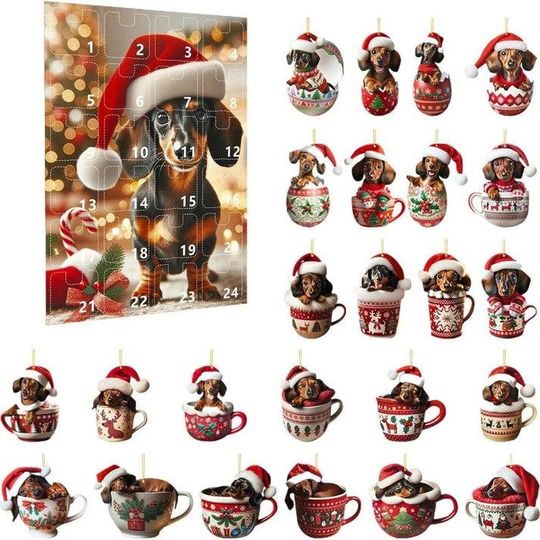 Discover Dachshund Advent Calendar, Gift For Dog Dachshund Lovers, Acrylic Blind Box Countdown Calendar, Christmas Gift Idea, Pet Lovers, Dog Mom Dad