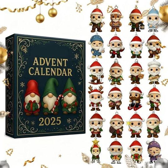 Discover Gnome Advent Calendar, 24 Day Gnome Xmas Figurines, Vintage Christmas Ornament Countdown, Cute Christmas Gnome Countdown, Holiday Advent