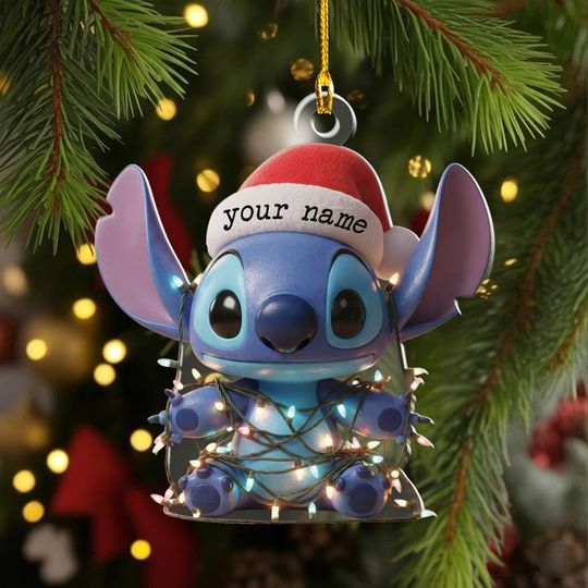 Discover Personalized Stitch Christmas Ornament, Disney Stitch Xmas Ornament Hanging, Stitch Christmas Tree Decor Gift