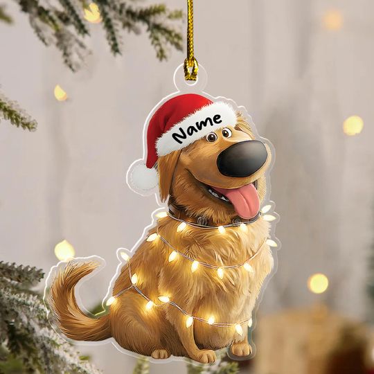 Discover Personalized Dug Christmas 2D Flat Ornament Acrylic, Dug Up Xmas Decor, Disney Xmas Ornament with Characters