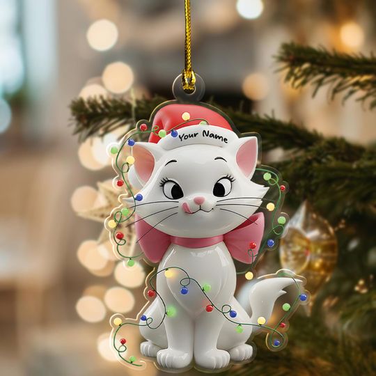 Discover Personalized Marie The Aristocats Christmas Ornament, Disney Marie Xmas Ornament Hanging, Christmas Tree Decor, Gift For Kid