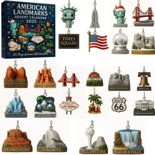 Discover US City Landmark Advent Calendar, Chirstmas Gift For Him Her, Travel Souvenir Gift, America Trip Souvenir, Travel Keepsake