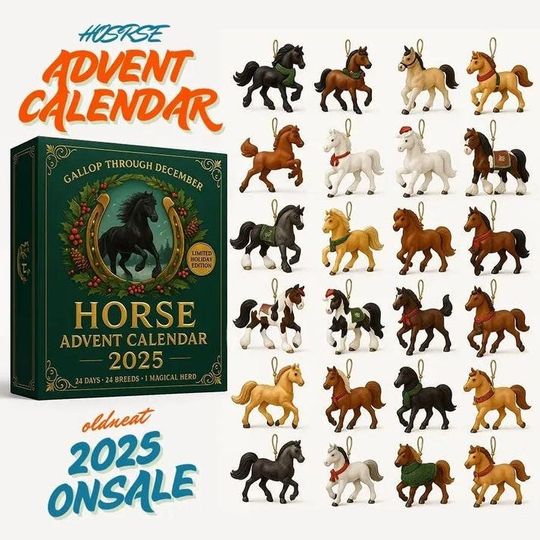 Discover 2025 Horse Advent Calendar, Elegant Equestrian Christmas Countdown Box,  Gift for Kids, Xmas Gift Horse Lover Holiday Calendar