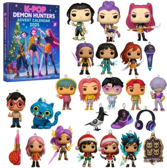 Kpop Demon Hunters Christmas Advent Calendar Huntrix Rumi Mira Zoey SAJA Boys Derpy Tiger Blind Box Toys New Year's Decor Gifts/