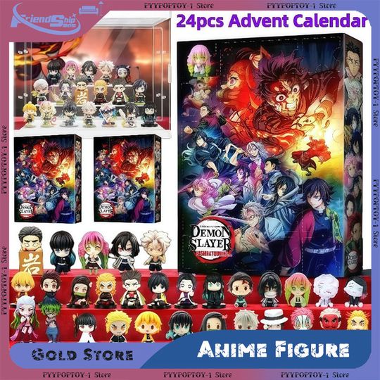Discover 2D Anime Figures Advent Calendar Christmas Countdown Calendar 24Day Surprise Box Peripheral Backpack Charm Collection Toys Gifts