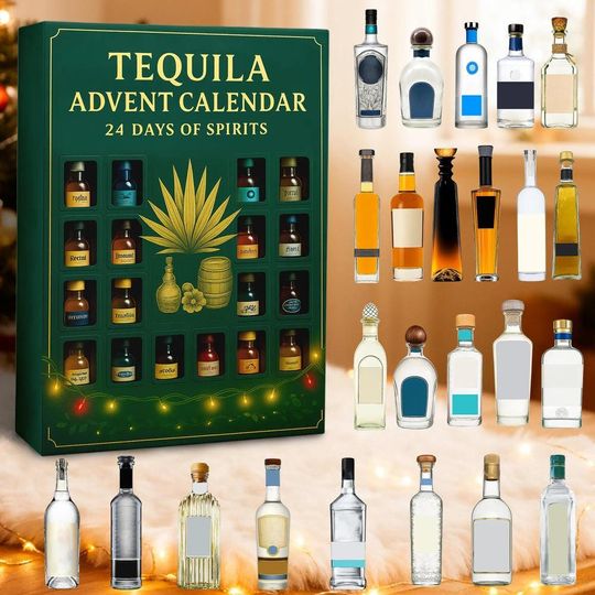 Discover Tequila Advent Calendar,Gift For Tequila Lover,Christmas Gift, Mini Bottle Ornaments,Father's Gift, Christmas Bar Decor, Alcohol Accessories