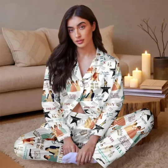 Hamilton Musical Pajama Set - Broadway-Inspired Sleepwear for Adults, Fan Gift