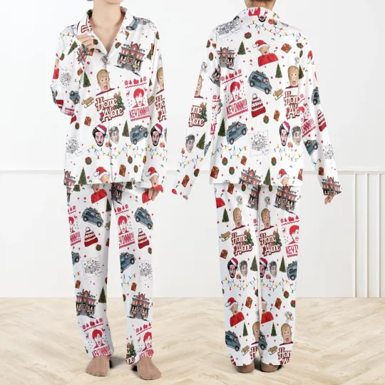 Discover Home Alone Christmas Pajama Set for Women and Kids, Family Holiday PJs