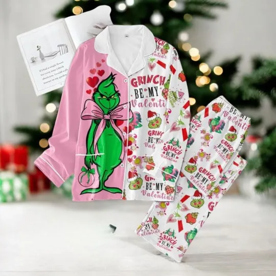 Discover Green Monster I Love You Valentine’s Day 2025 Pajamas Set | Funny Couple Sleepwe