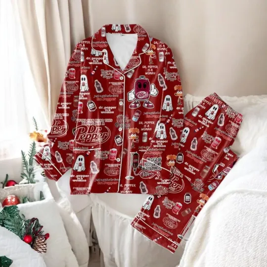 Discover Funny Soda Lover Christmas Pajama Set – 2025 Cola Energy Holiday Sleepwear