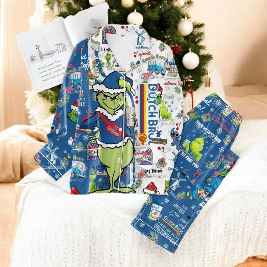 Discover Green Monster Don't Touch My Coffee Polyester Pajama Set - Adult Sleepwear