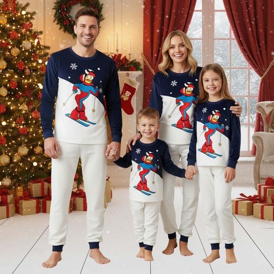 Discover Merry Christmas The Simpsons Family Pajamas, Homer Simpson Holiday Pajamas, Disney Cartoon Pajamas Set, Family Pajamas