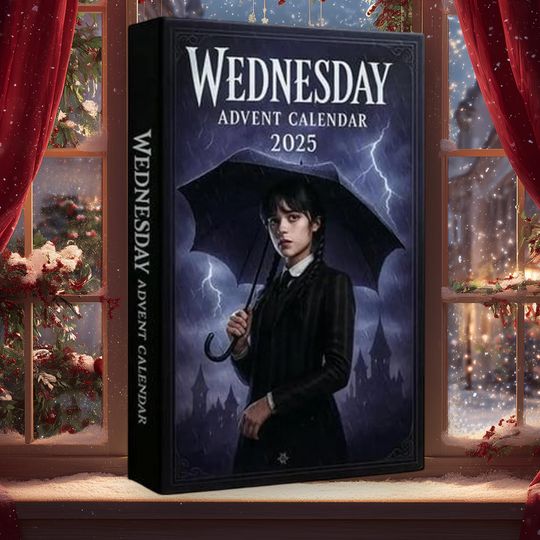 Discover Gothic Wednesdays Christmas 2025 Advent Calendar, Classic Movie Charms, 24-Day Countdown Ornament, Character Friends Collectible Blind Box