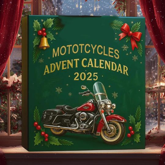 Discover Motocycles 2025 Advent Calendar, Mini Bikes 24-Day Countdown Ornament, Christmas Mini Bike Models Box,Collectors Die-Cast Holidays Blind Box