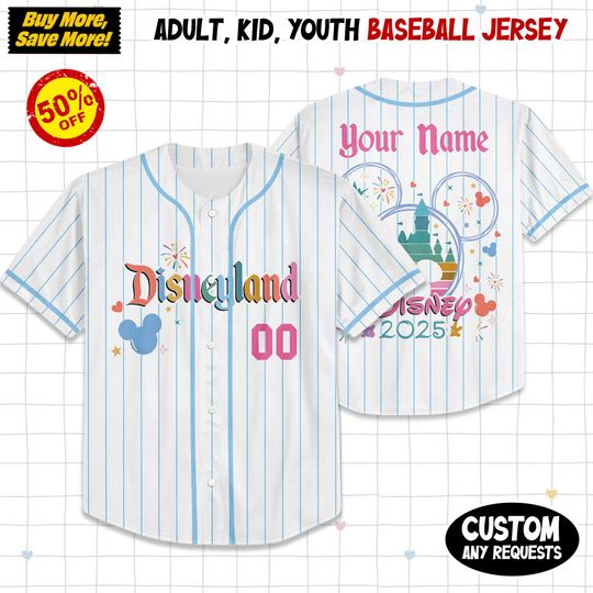 Discover Custom Disney Baseball Jersey Team Disneyland, Personalized Collection Jersey, Disney Jersey, Gift for Kids, Toy Storys Fans, Baseball Teams