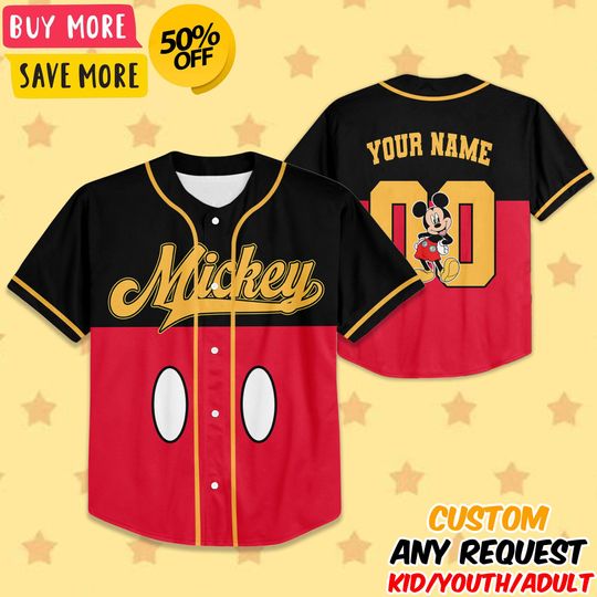 Discover Personalize Disney Mickey and friends Baseball Jerseys, Disneyland Kid Youth Adult Baseball Jersey, Mickey And Friends Jersey, Disney Birth