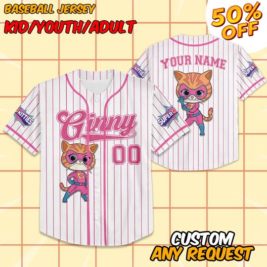 Discover Custom Ginny SuperKitties Baseball Jersey, Matching Baseball Team Outfit, Adult Youth Toddler Jersey, Toy Story Jersey,Gift for Disney Fans