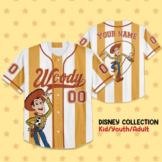 Discover Personalized Woody Toy Story Baseball Jersey, Toy Story Jersey, Disney Jersey, Gift for Disney Fans, Matching Disney Baseball Team Outfit