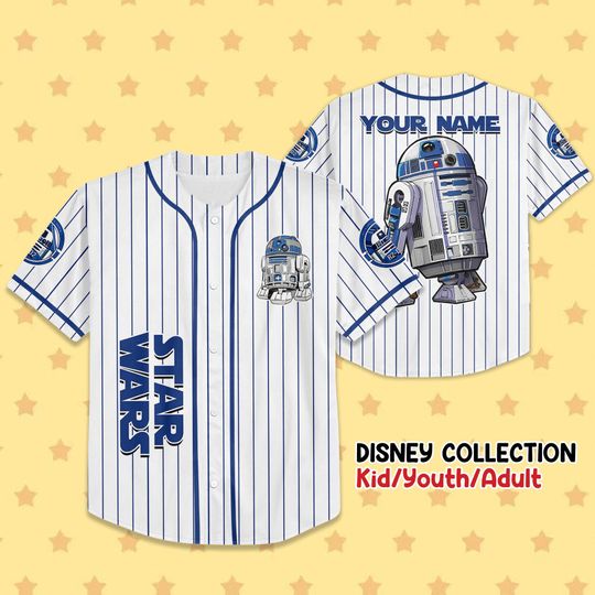 Discover Personalize Star Wars Astromech Droid R2-D2 Custom Kids, Youth, Adult Disney Baseball Jersey Sports Cute Gifts For Fans Disney