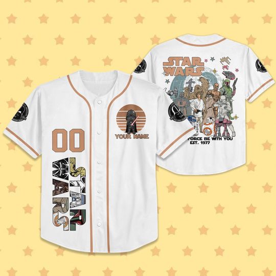 Discover Custom Jersey Star War Baseball Jersey, Birthday Baseball Outfit, Choose Style, Gift for Star Wars Fans, Disneyland Jersey