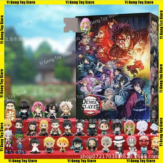 Discover demon Anime Christmas Advent Calendar Figure Set with Tanjirou Agatsuma zenittsu Kyoujurou PVC Blind Box Toy for Kids Gift