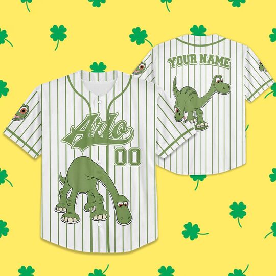 Discover Personalize Disney Arlo Dinosaur Jersey, Custom Kids, Youth, Adult 3D Disney Baseball Jersey Outfits Cute Birthday Gifts For Fans