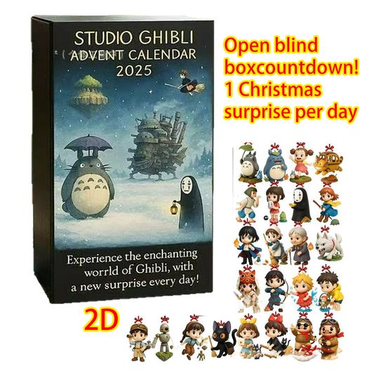 Discover 2025 Classic Anime Christmas Advent Calendar 2D Flat Pendant Collectible Toy Figure Animation Gift