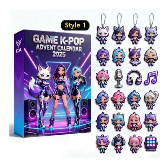 Discover KPop Demon Hunter 2025-2026 Advent Calendar Blind Box, Christmas Tree Decoration, Acrylic Pendant, Cute-Style Holiday Ornament**
